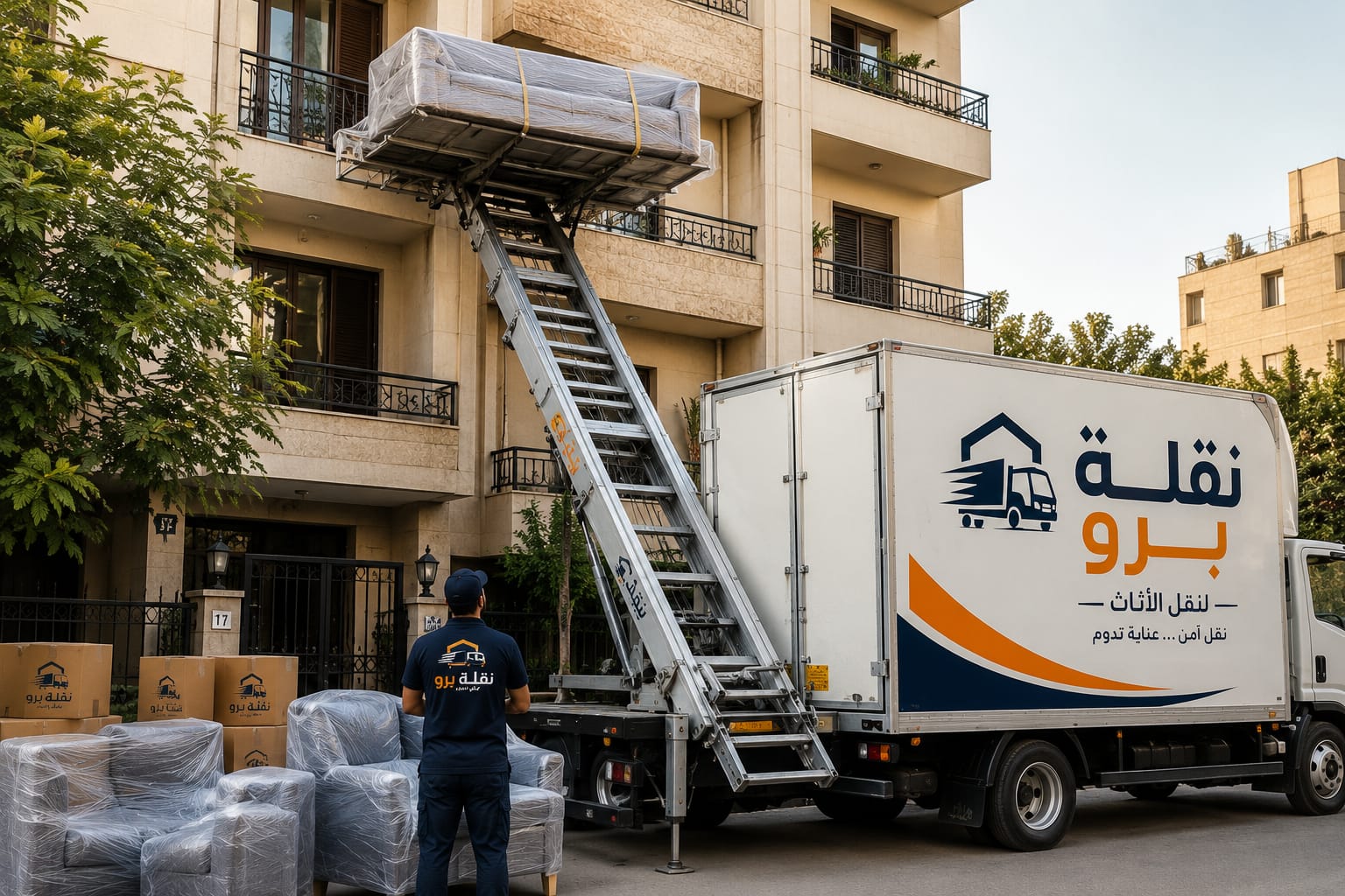 فريق عمل شركة نقلة برو لنقل العفش